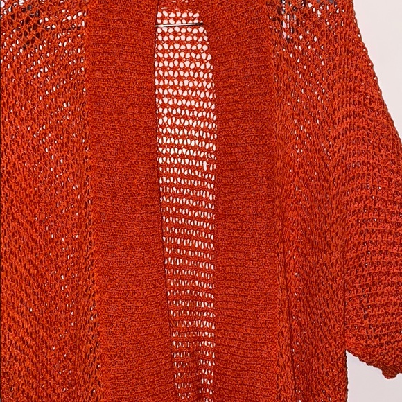 Orange cardigan plus size shawl - Picture 2 of 12